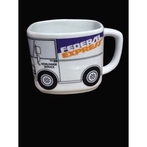 Federal Express Worldwide Service Ceramic Mug 1980s Delivery Truck Design